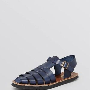 Jeffrey Campbell Navy Leather Fisherman Sandals